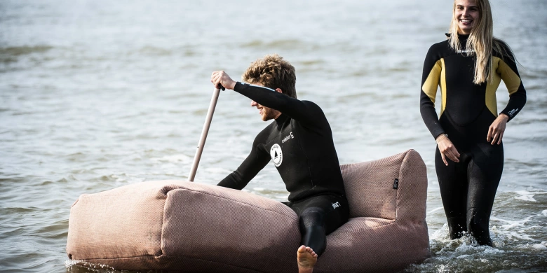DOTTY Poef Long Chair Gold Floatable